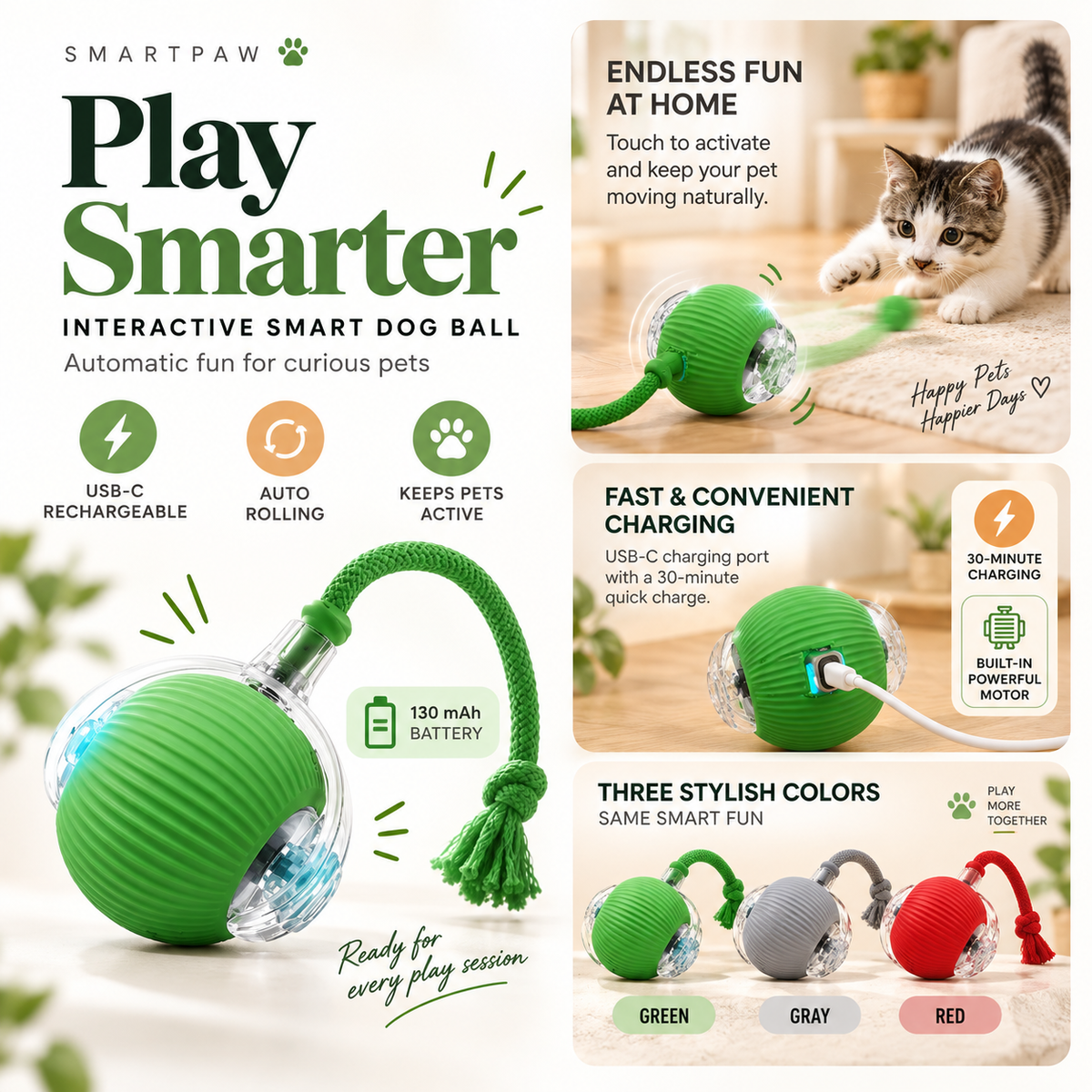 Auto-Wake Smart Ball Toy